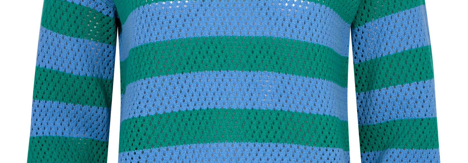 Agnes knitted polo top Blue/Sea Green