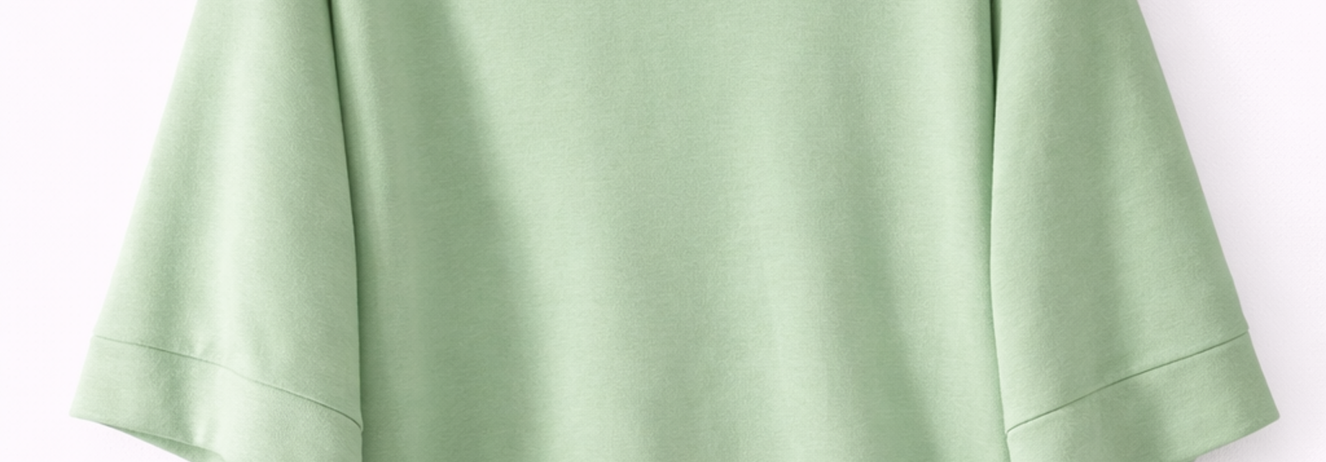 Ridge fine viscose boxy s/s sweater Matcha Green