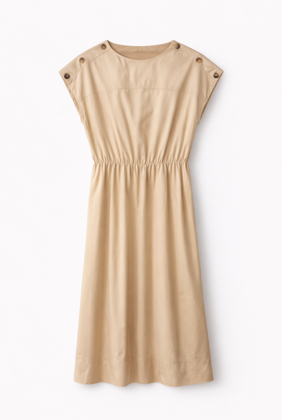 Danna  popeline coton dress Ecru Beige