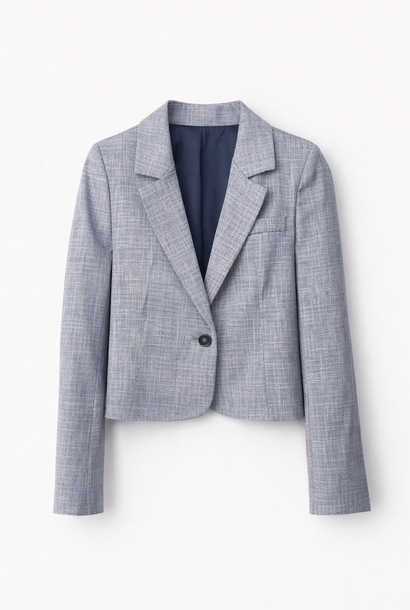 Jared structured silver bouclé lurex blazer Navy