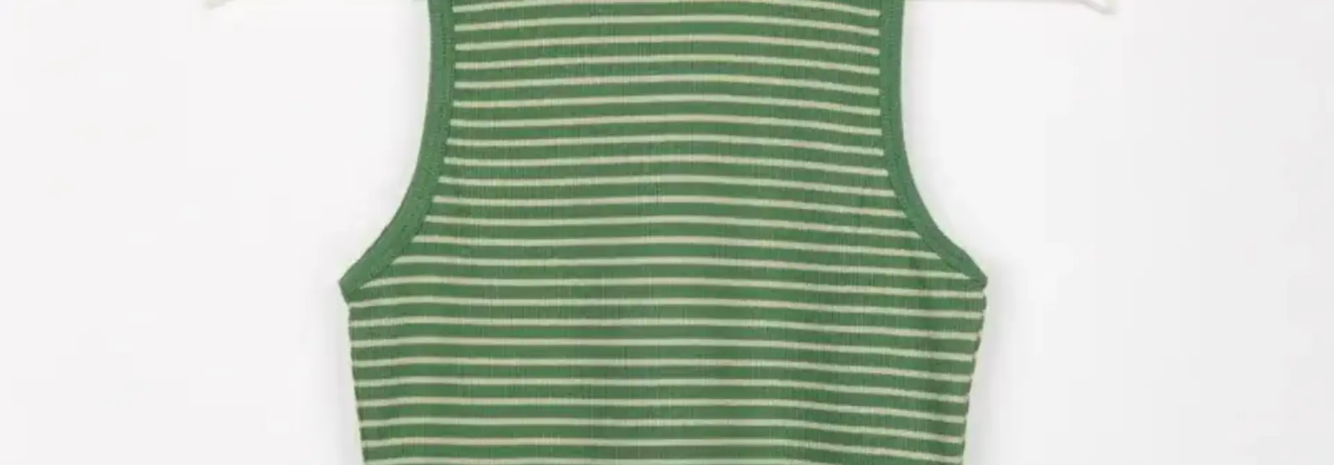 Siebe striped ribbed tanktop Matcha Green