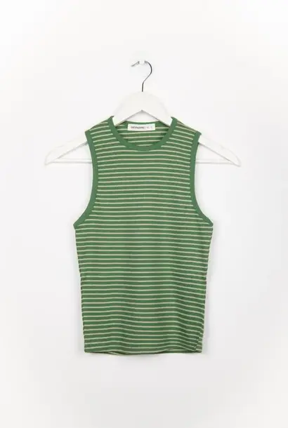 Siebe striped ribbed tanktop Matcha Green