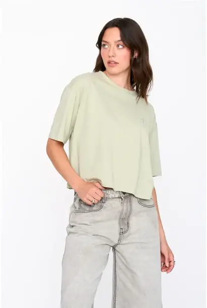 'Coctail' fine loose t-shirt Matcha Green