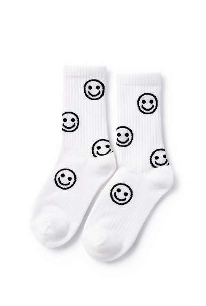 'Smiley' socks Black & White