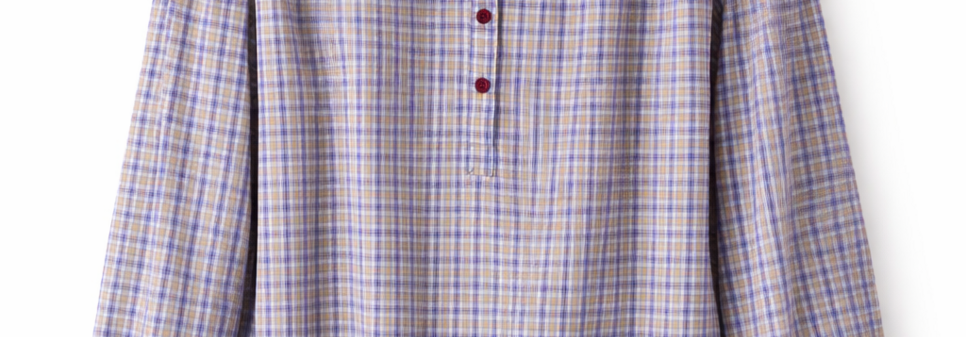 Olivia checkered cotton blouse Burgundy Blue