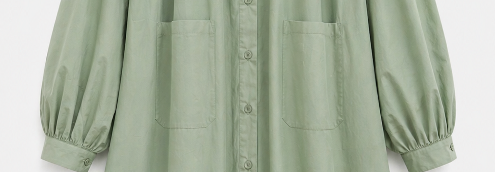 Laya loose popeline midi shirtdress Macha Green