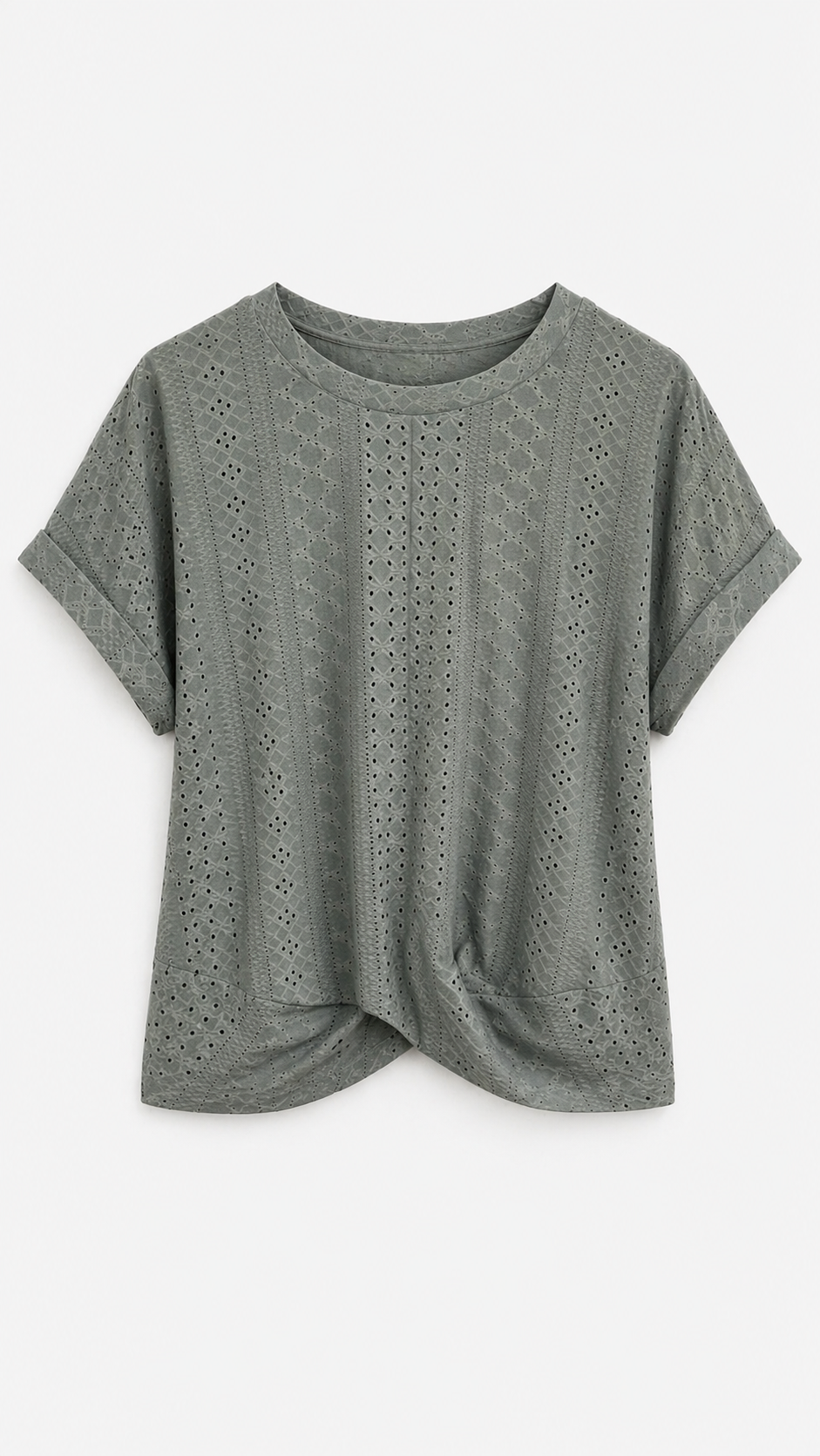 Salma brodeie twisted t-shirt Matcha Green-1