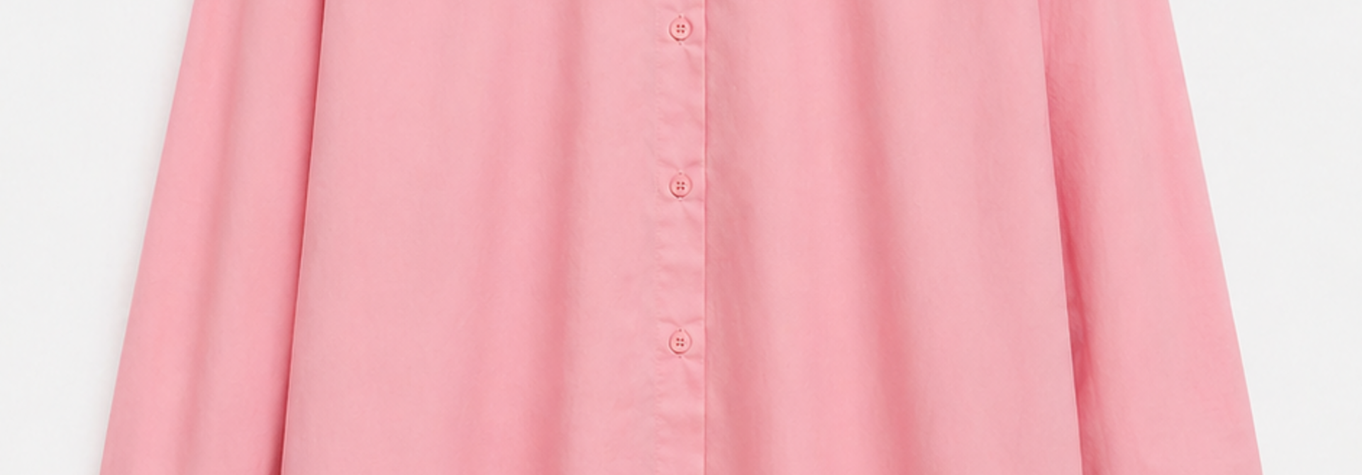 Polly long basic poplin cotton blouse Happy Pink