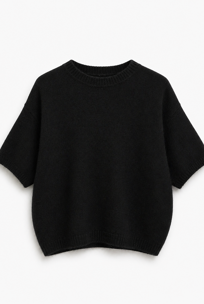 Agnea boxy s/s knit Black