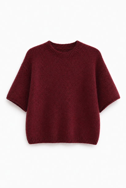 Agnea boxy s/s knit Burgundy