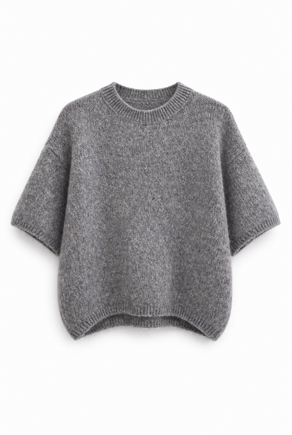 Agnea boxy s/s knit Grey