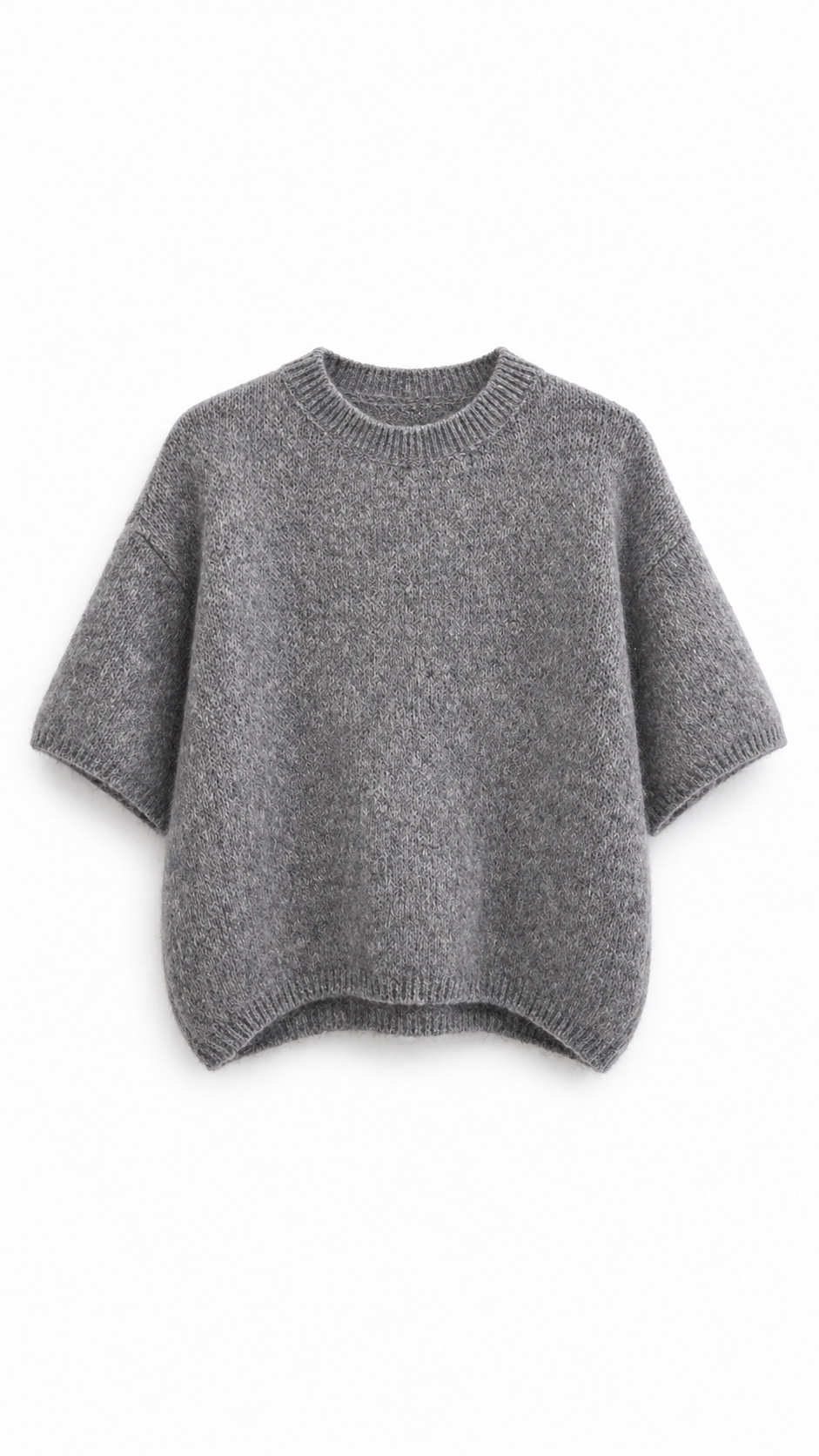 Agnea boxy s/s knit Grey-1