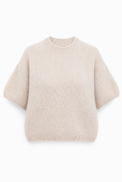 Agnea boxy s/s knit  Beige