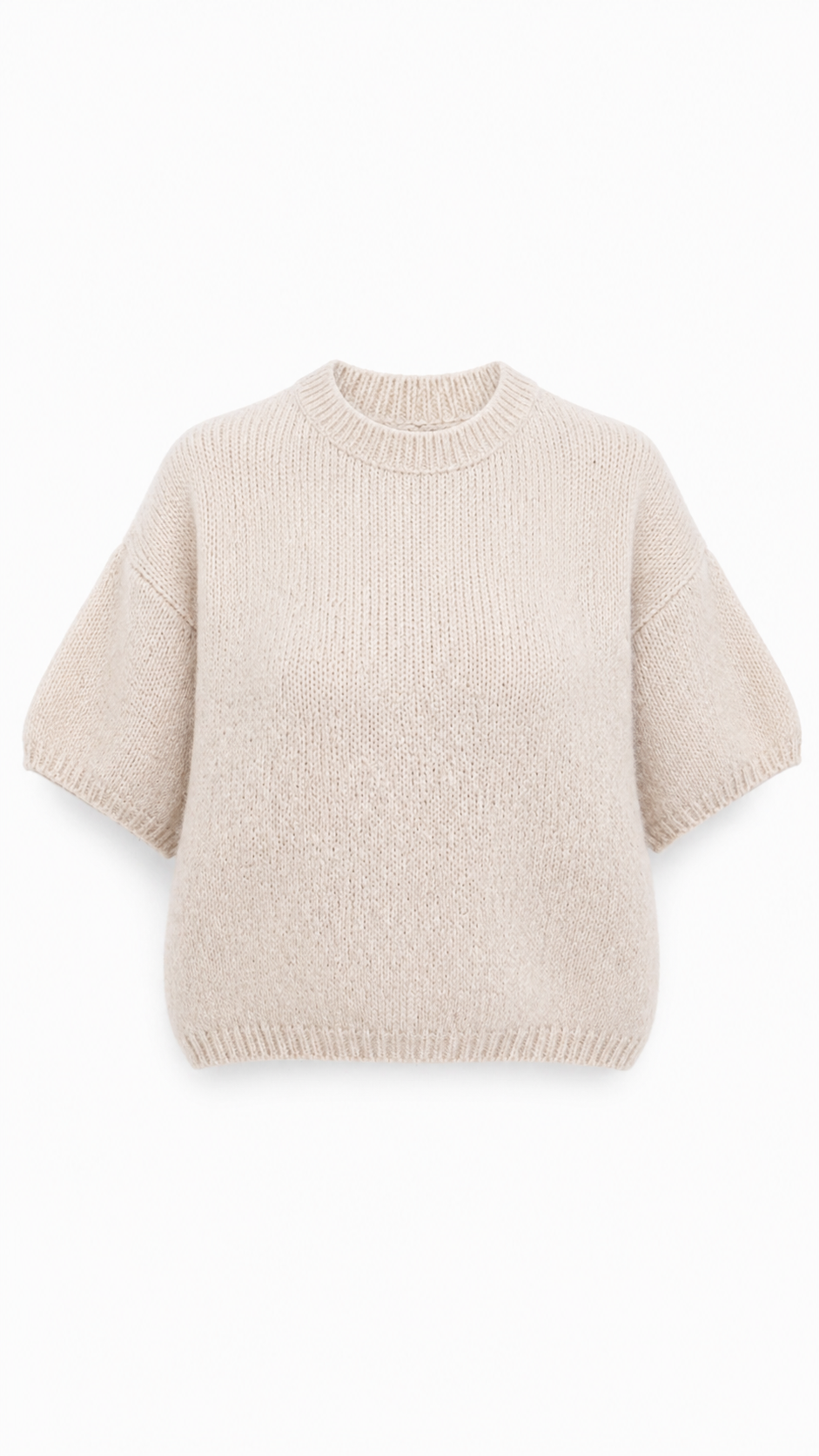 Agnea boxy s/s knit Beige-1