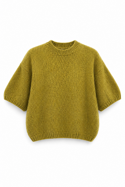 Agnea boxy s/s knit Olive  Moss Green