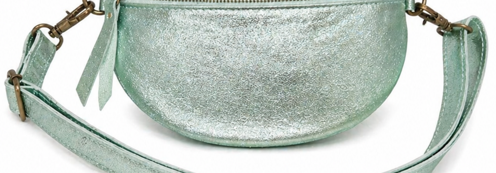 Clio leather metalic bum bag  Mint Green