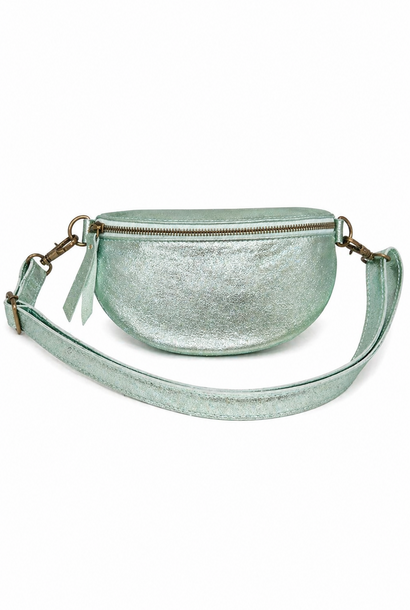 Clio leather metalic bum bag  Mint Green