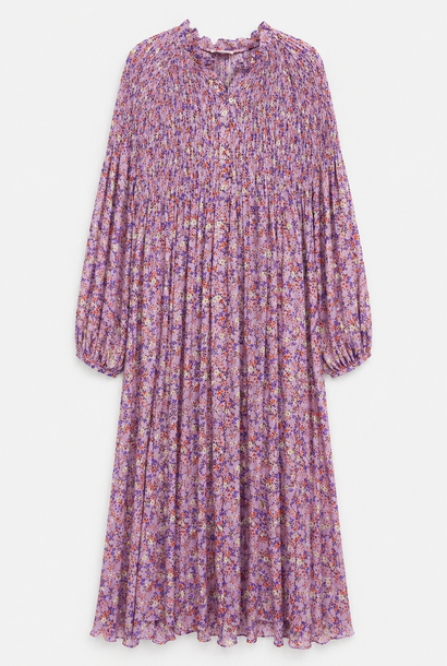 Naomi fluide flower  midi dress  Lila Violet