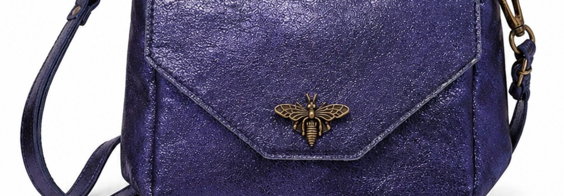 Bya metalic leather dragonfly bag Navy