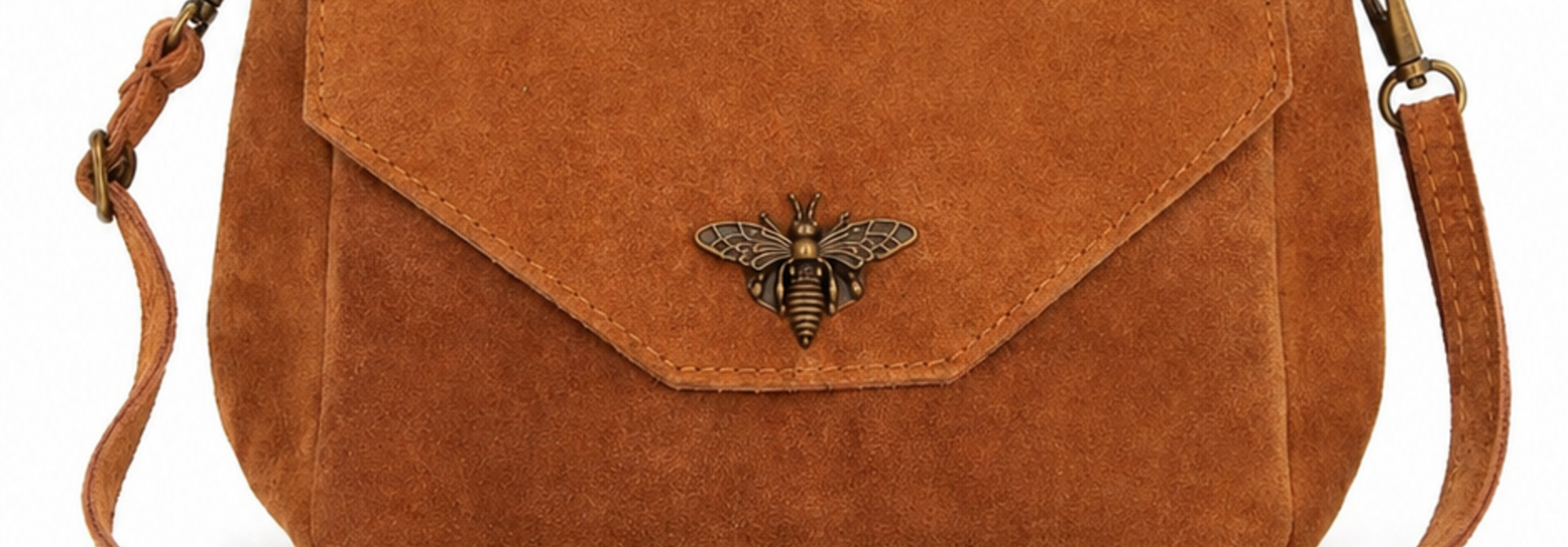 Meli suede diam leather dragonfly bag Camel