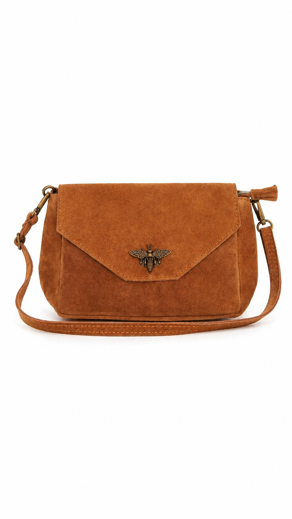 Meli suede diam leather dragonfly bag Camel-1