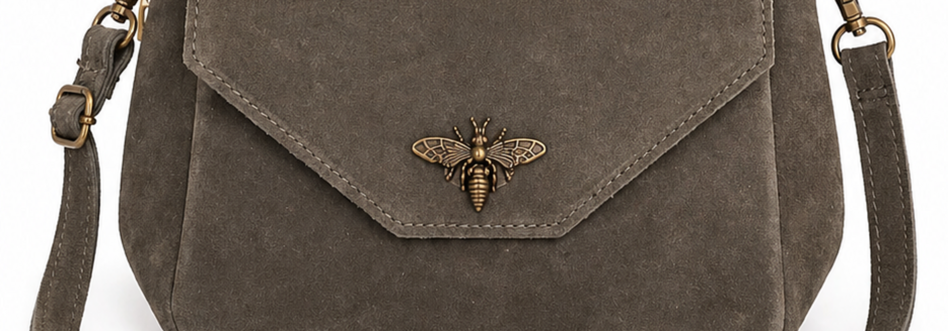 Meli suede diam leather dragonfly bag Khaki