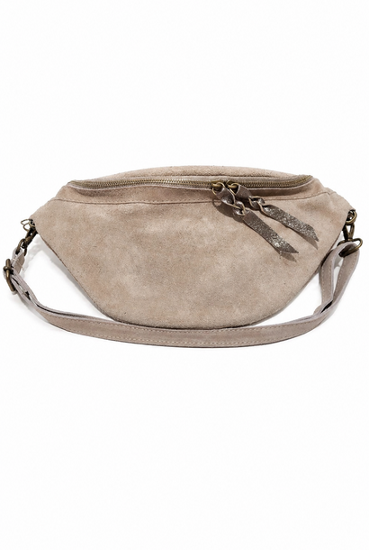 Zana big diam genuine leather bumbag Beige