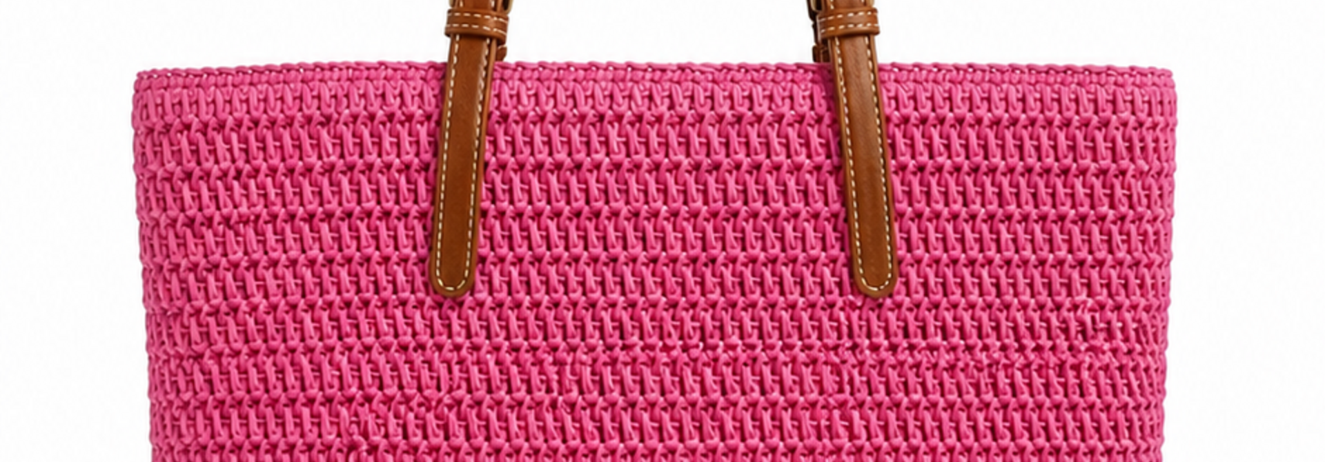 Bay paille shopper Fushia