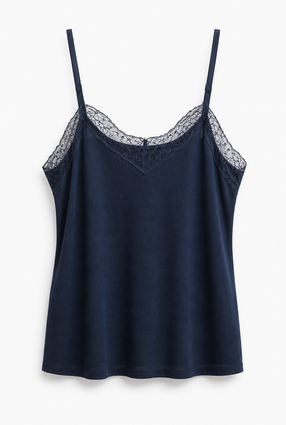 Julia stretch  lace top Dark  Denim