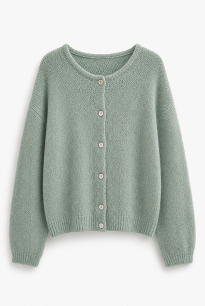Lydia baby alpaca cardigan Matcha Green