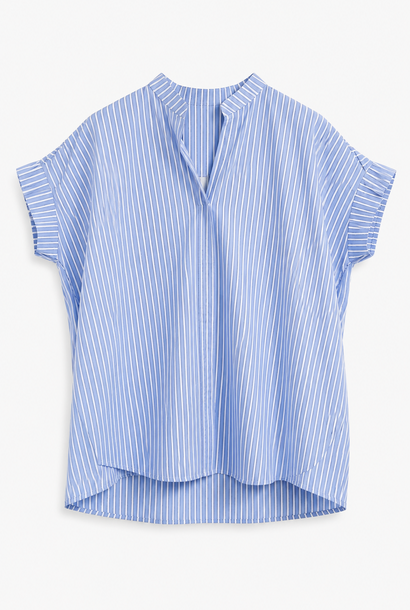 Ulrïk loose stripped popeline tunic dress Blue