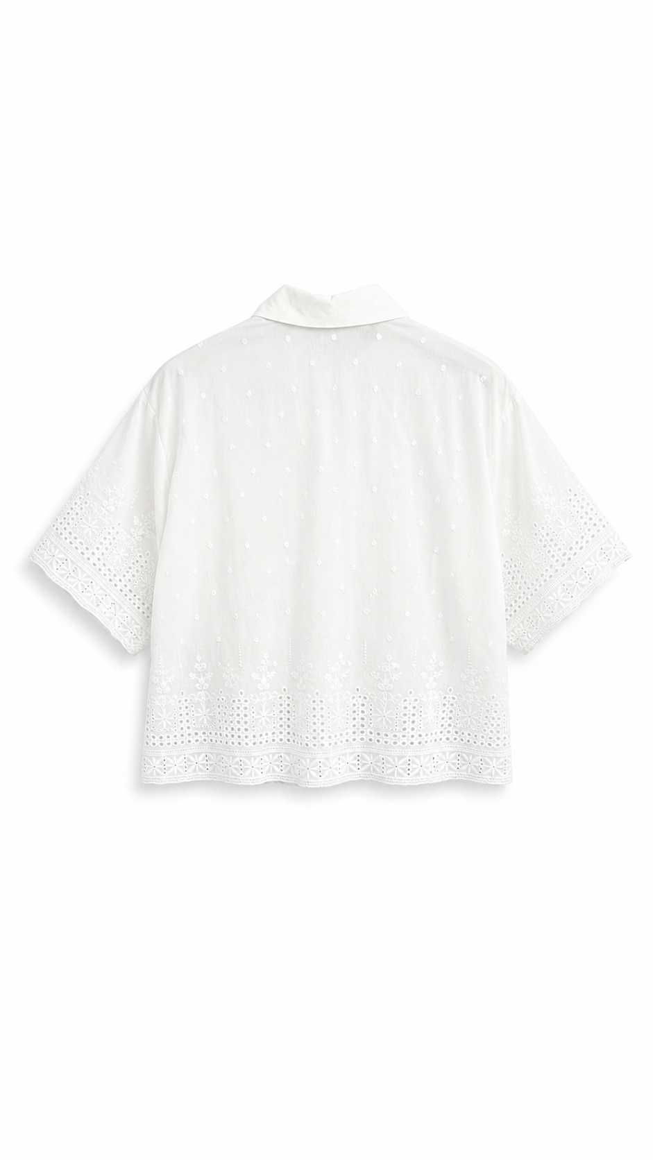 Norine polka dot broderie blouse White-2