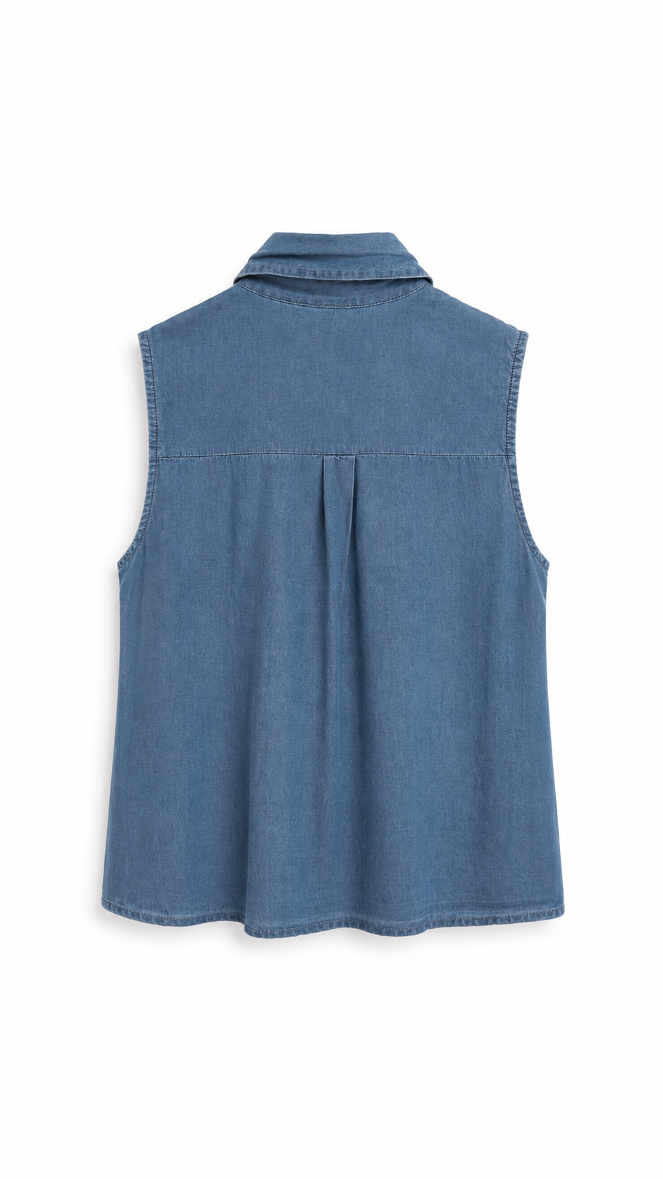 Bonanza sleeveless broderie blouse Denim-2