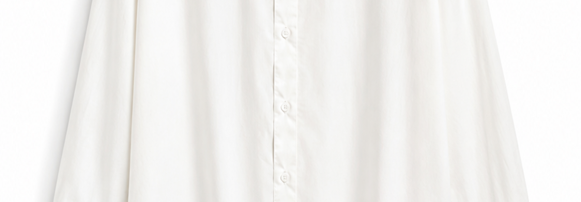 Polly long basic poplin cotton blouse White