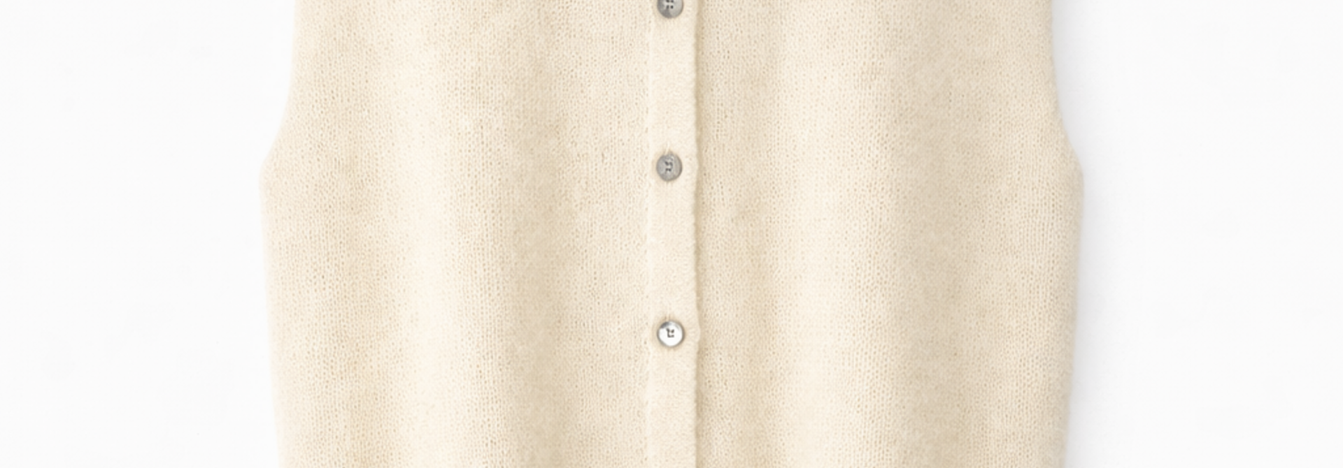 Bouna Alpaca sleeveless cardigan gilet White