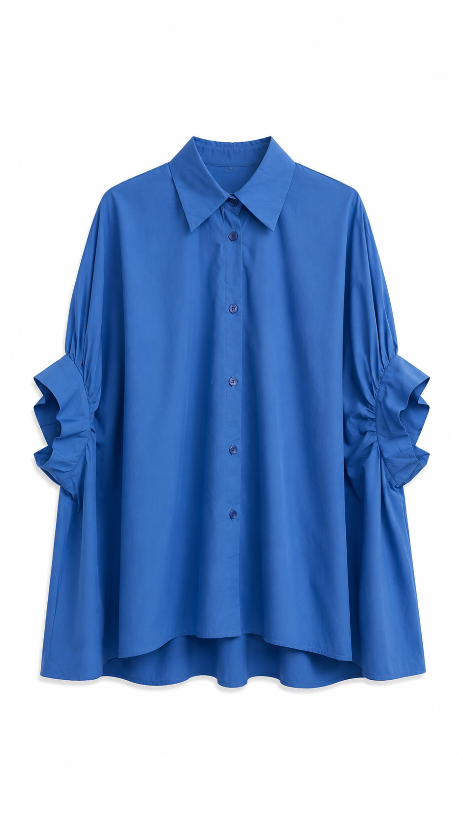 pipa boxy loose popeline blouse Royal Blue-1