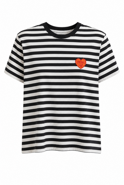 "Eternale love" stripped t-shirt Black
