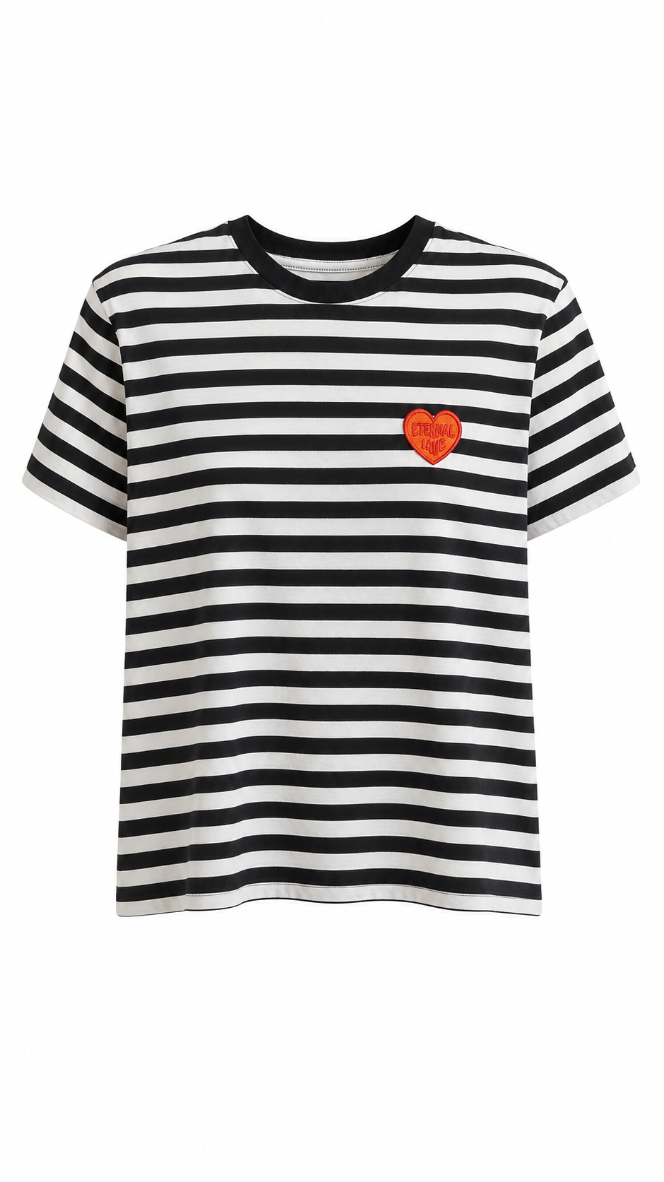"Eternale love" stripped t-shirt Black-1