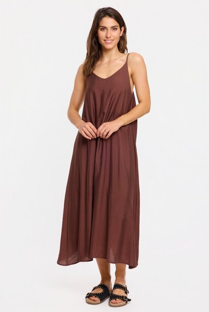 Naomi viscose minimal strapdress Brown