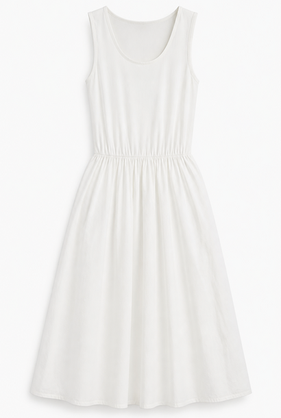 Julieta sleeveless popeline dress White