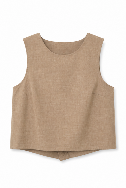 Bello gillet with back detail Beige