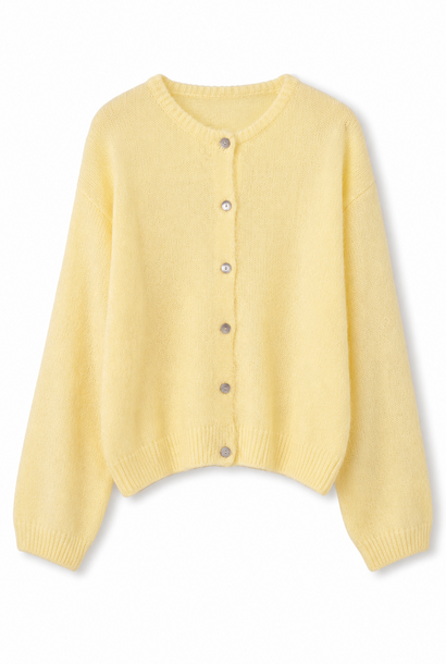 Lydia baby alpaca cardigan soft Yellow