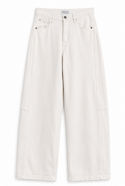 Pipo stretch wide balloon denim White