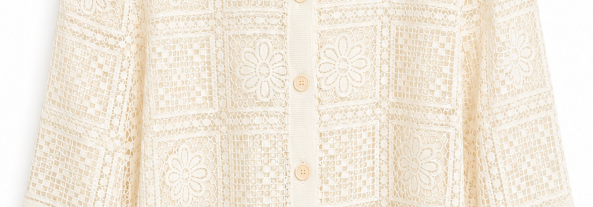 Babette chrochette button-up top Ecru