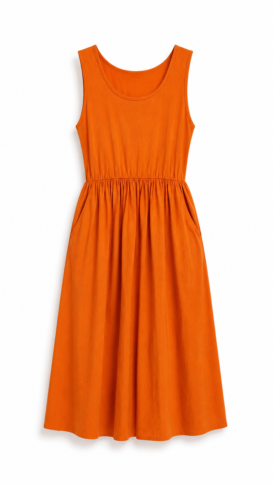 Julieta sleeveless t-shirt / popeline dress Orange-1