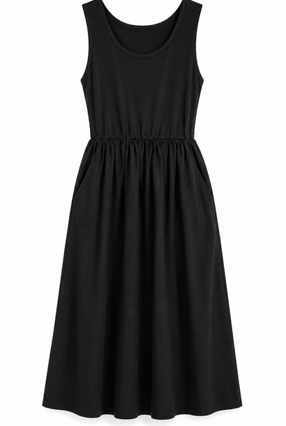 Julieta sleeveless t-shirt / popeline dress Black