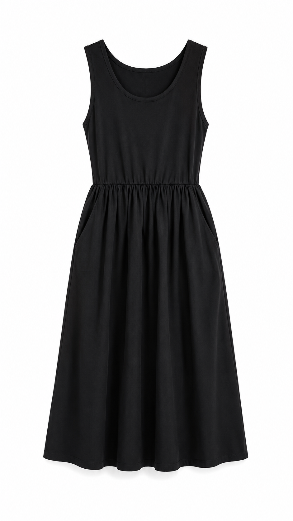 Julieta sleeveless t-shirt / popeline dress Black-1