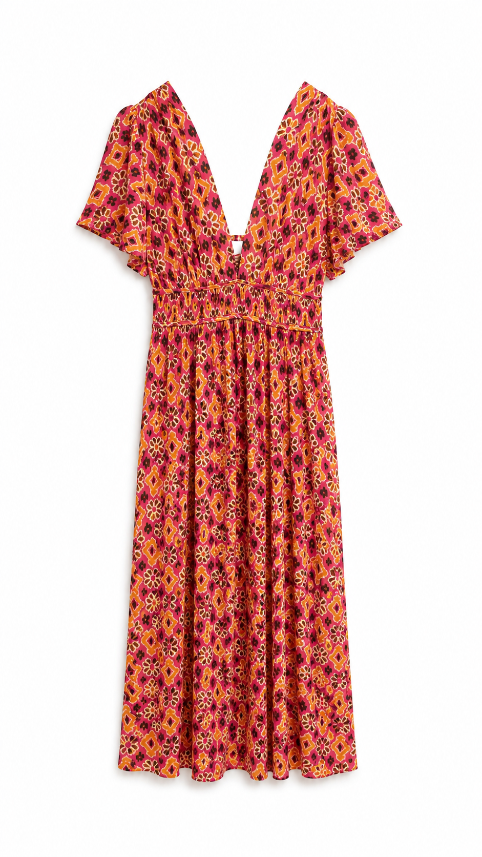 Sittas bohemain dress Fushia Orange-1