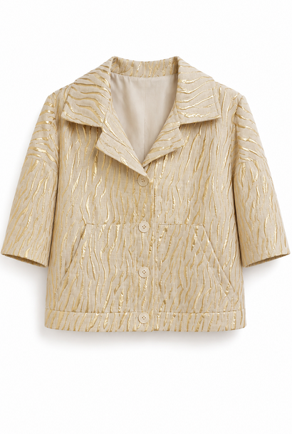 Janessy zebra structured blousson vest Naturelle Gold
