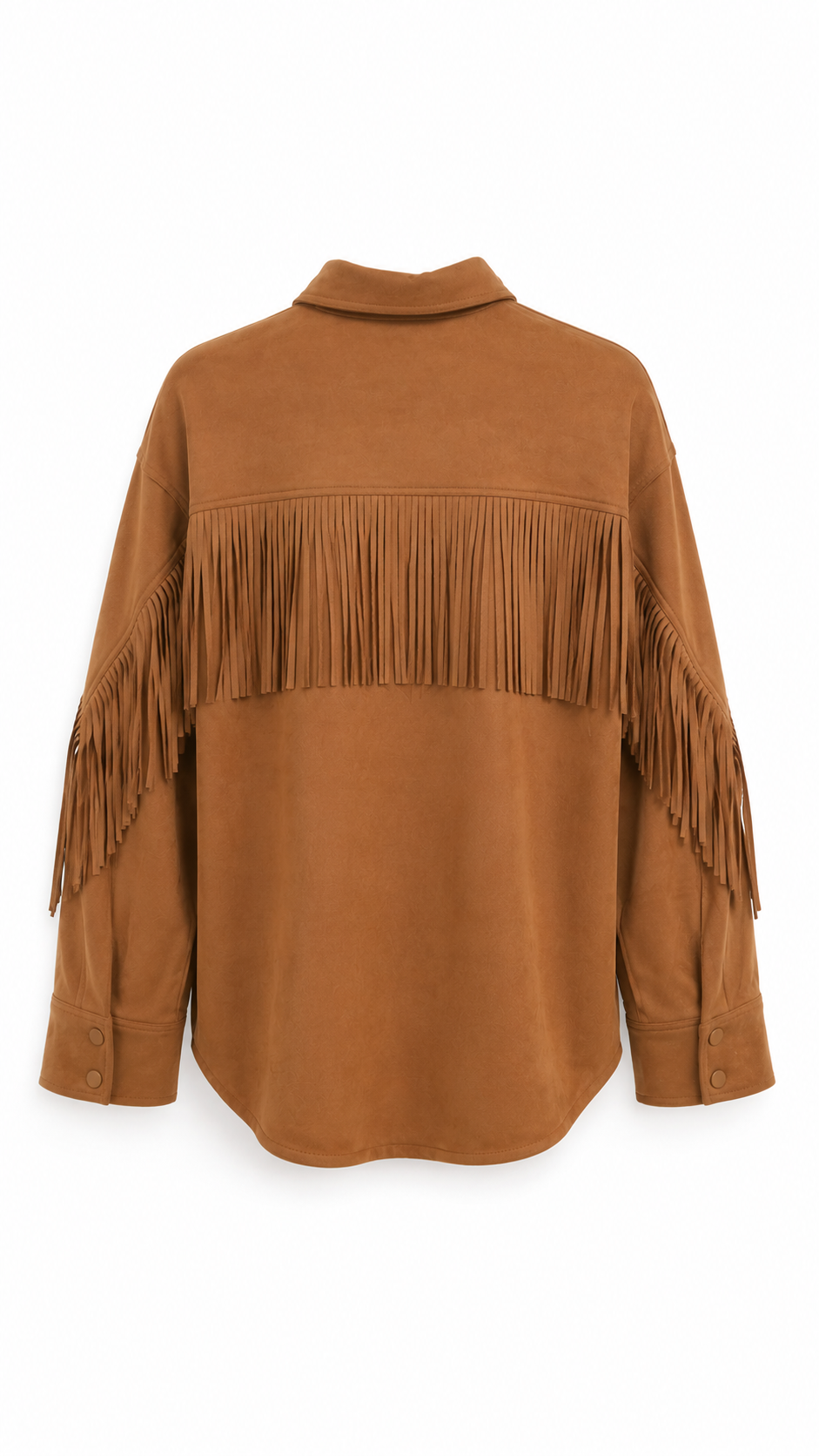 Tüla diam fringed shirt jacket Camel-7